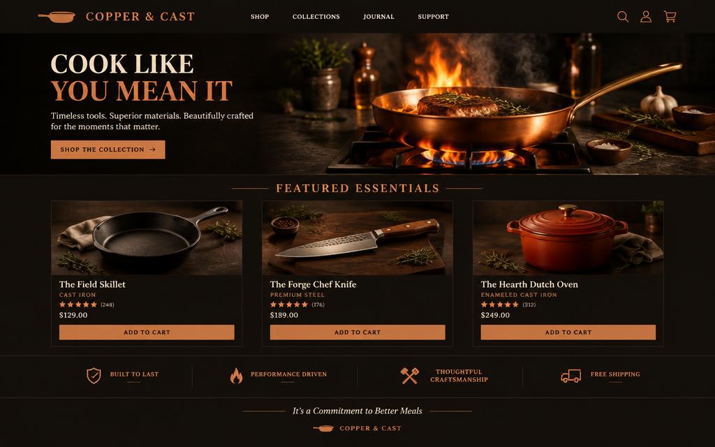 Copper & Cast website